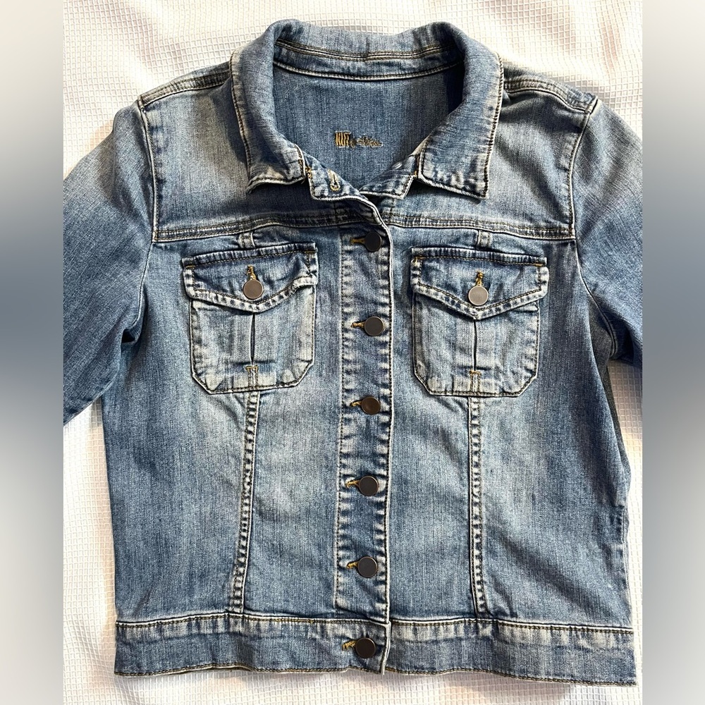 Kut from the Kloth Light Blue Denim Jean Jacket - Picture 2 of 16